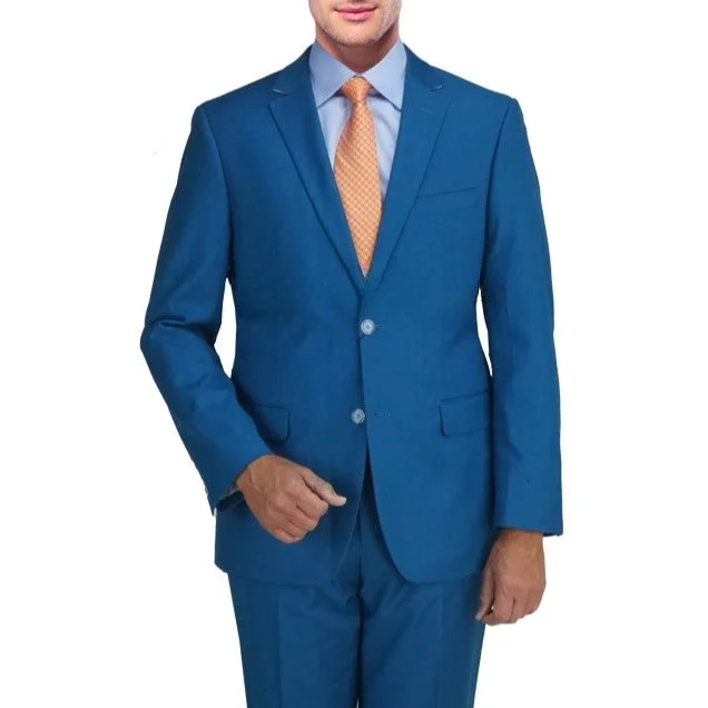 Comfortable Shirts New York Man Italian Designer Teal 2 Piece Suit (available in Modern fit)