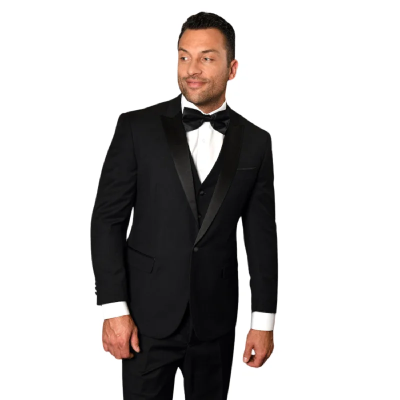 Relaxed Footwear Earl Elegance Collection: 3PC Tailored Fit Tuxedo in Black