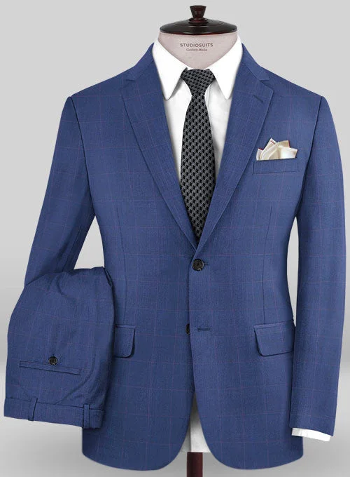 Functional Pants Caccioppoli Sun Dream Serari Blue Wool Silk Suit