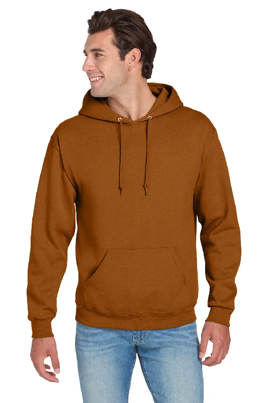 Stylish Shorts Jerzees Mens NuBlend Pill Resistant Fleece Hooded Sweatshirt Hoodie w/ Pouch Pocket - Texas Orange