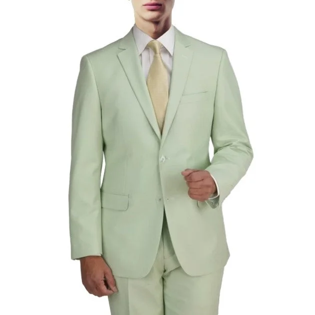 Warm Hoodies New York Man Italian Designer Sage 2 Piece Suit (available in Slim or Modern fit)