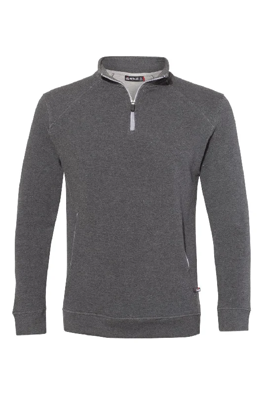 Practical Jeans Badger Mens FitFlex Moisture Wicking 1/4 Zip Sweatshirt w/ Pockets - Charcoal Grey - Closeout