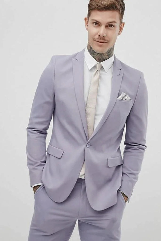 Practical Jeans Men Wedding Suit Lavender Style Prom Wear Formal Function bespoke Suit Elegant 2 Piece Suit Groomsmen