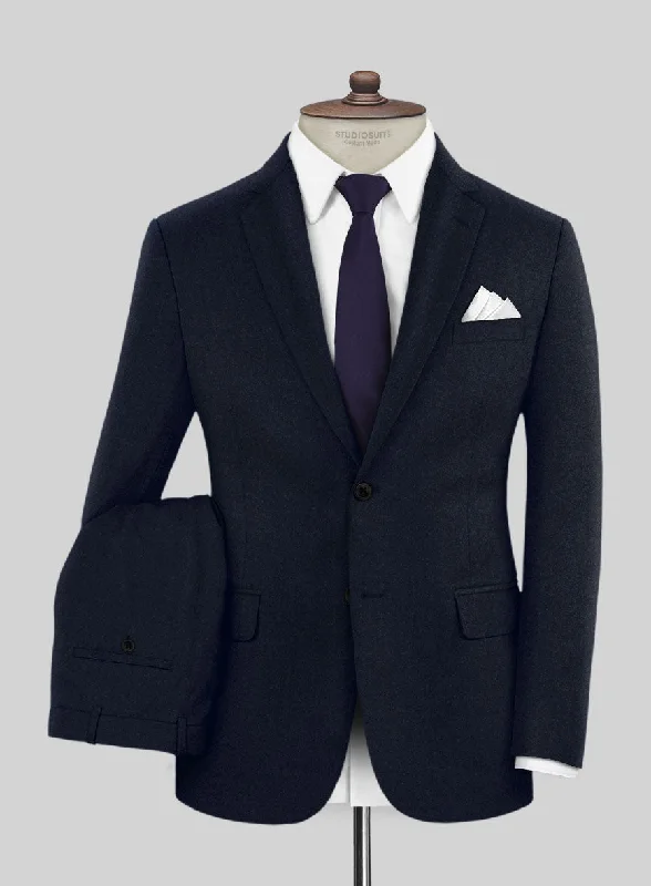 Warm Hoodies Scabal Sapphire Navy Blue Wool Suit