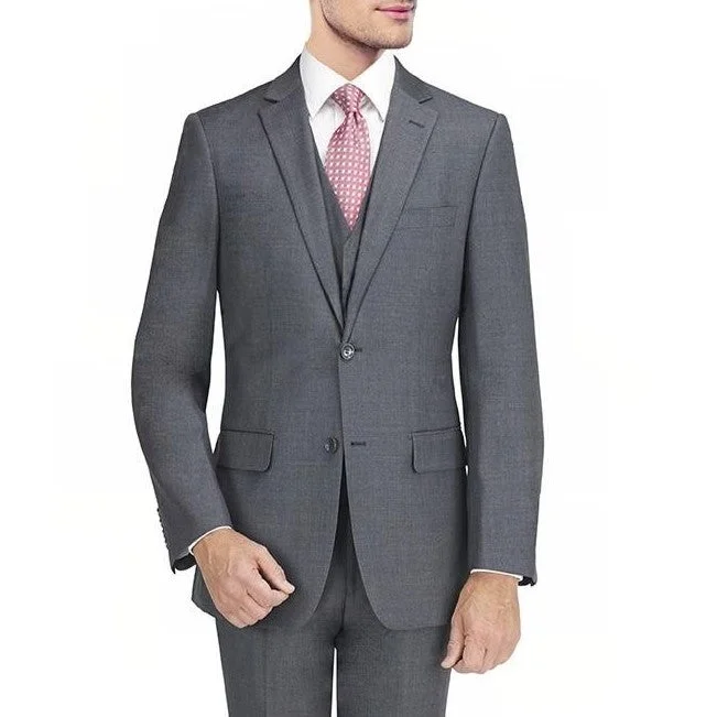 Relaxed Footwear New York Man Italian Designer Medium Gray 2 Piece Suit (available in Slim or Modern fit)