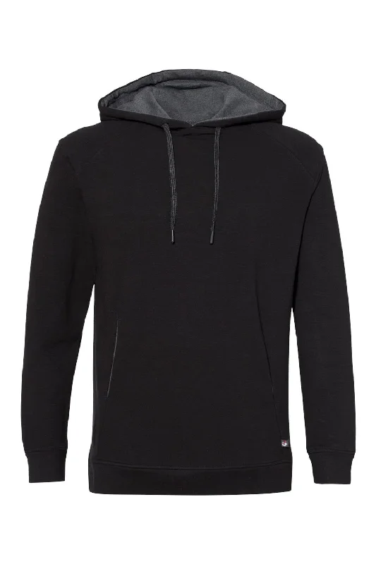 Cool Outerwear Badger Mens FitFlex Moisture Wicking Hooded Sweatshirt Hoodie w/ Pouch Pocket - Black - Closeout