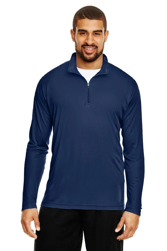 Active Gear Team 365 Mens Zone Performance Moisture Wicking 1/4 Zip Sweatshirt - Dark Navy Blue