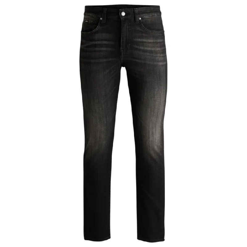 Delaware Slim-fit jeans in black stretch denim