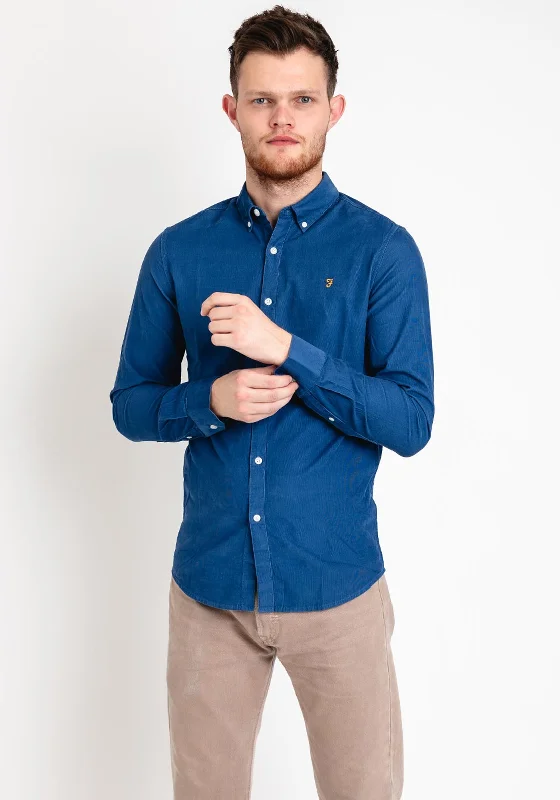 Farah Fontella Corduroy Shirt, Steel Blue