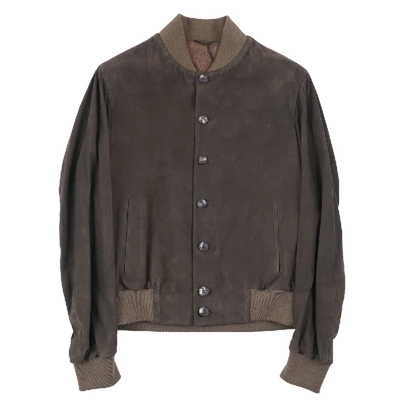 Kiton Cashmere-Lined Nubuck Leather Jacket