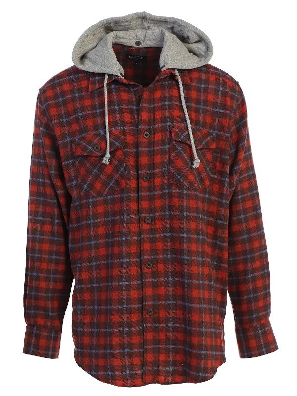 Men's Removable Hoodie Flannel Shirt, Size XXL