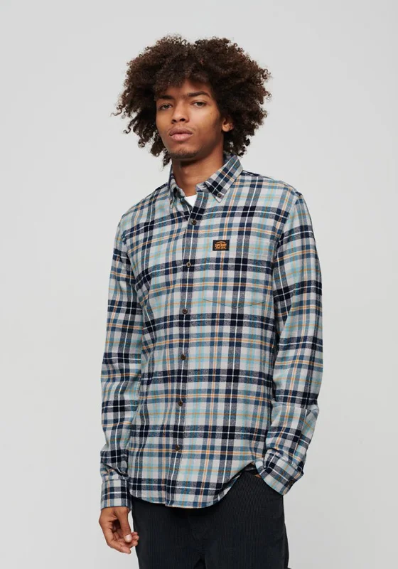 Superdry Lumberjack Check Shirt, Canyon Light Grey