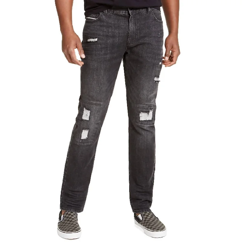 Men's Union Slim- Fit Distressed Jeans In Black