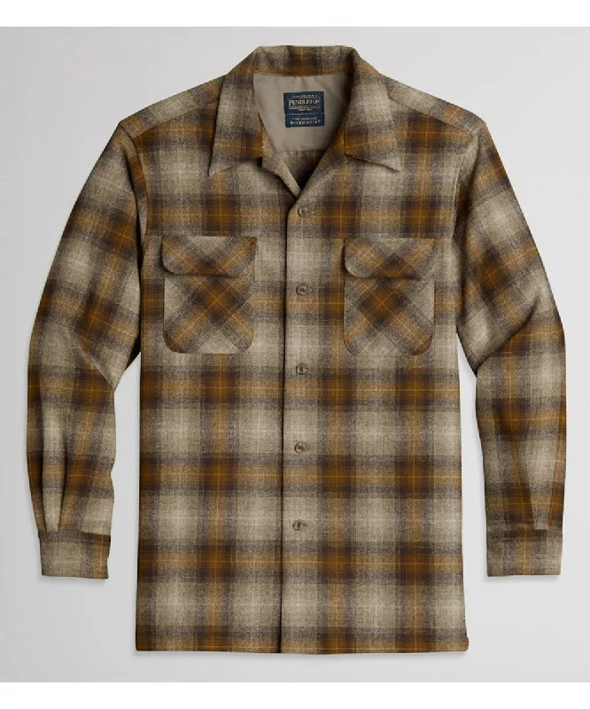 Pendleton Men's Wool Board Shirt - Brown/Tan Ombre Plaid