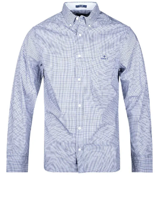 Regular Fit Micro Check Buttondown Shirt College Blue