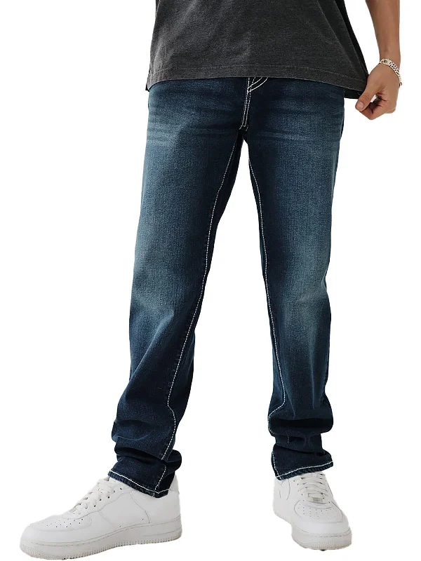 Rocco Mens Relaxed Dark Wash Skinny Jeans