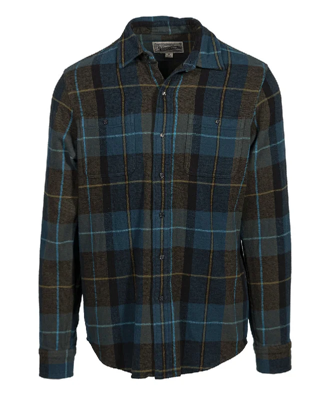 Schott NYC Men's Plaid Flannel Shirt - Blue/Green