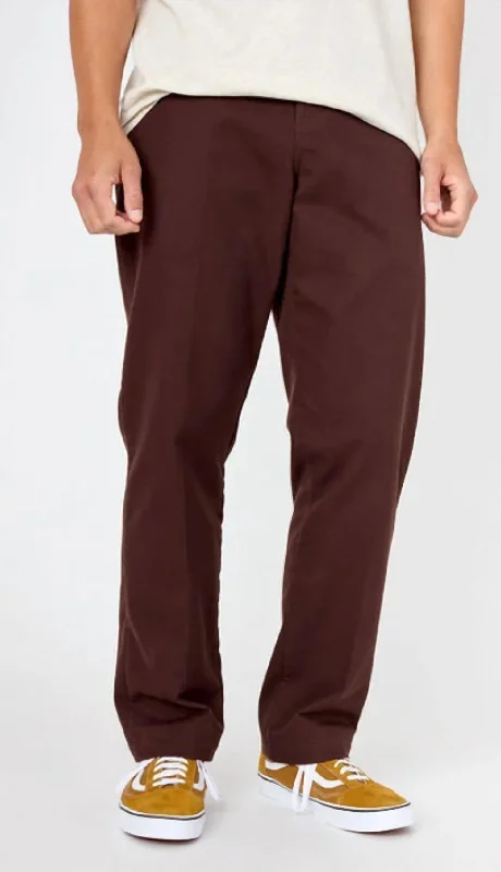 Skateboarding Slim Straight Pants In Chocolate Brown