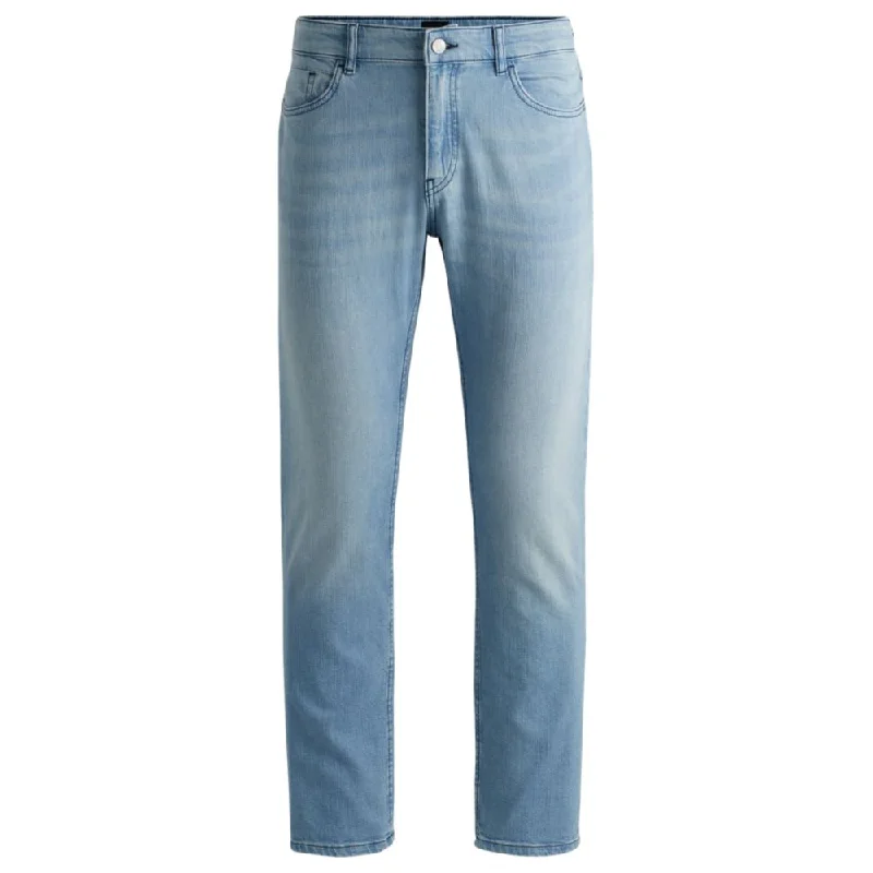 Slim-fit jeans in blue mechanical-stretch denim