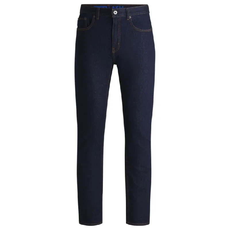 Slim-fit jeans in dark-blue stretch denim