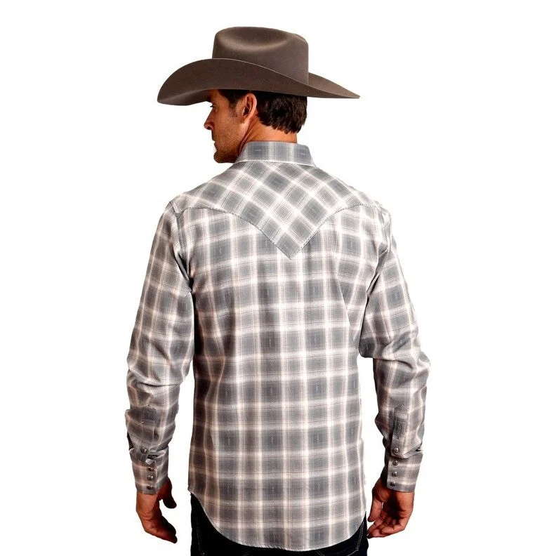 Stetson Western Shirt Mens Long Sleeve Plaid Brown 11-001-0478-6083 BR