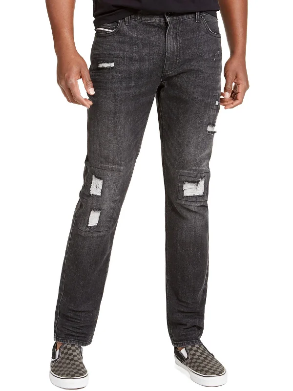 Union Mens Denim Distressed Slim Jeans