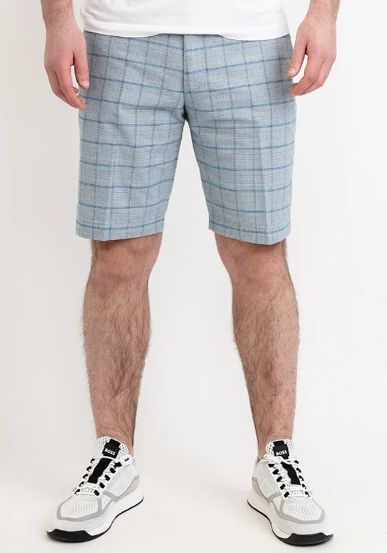 Bugatti Check Shorts, Light Blue