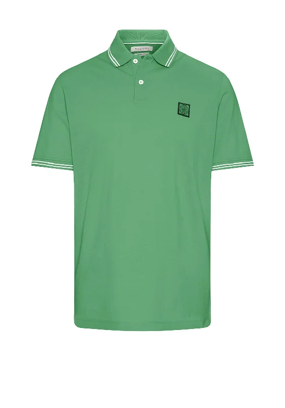 Bugatti Stripe Contrast Polo Shirt, Lime Green