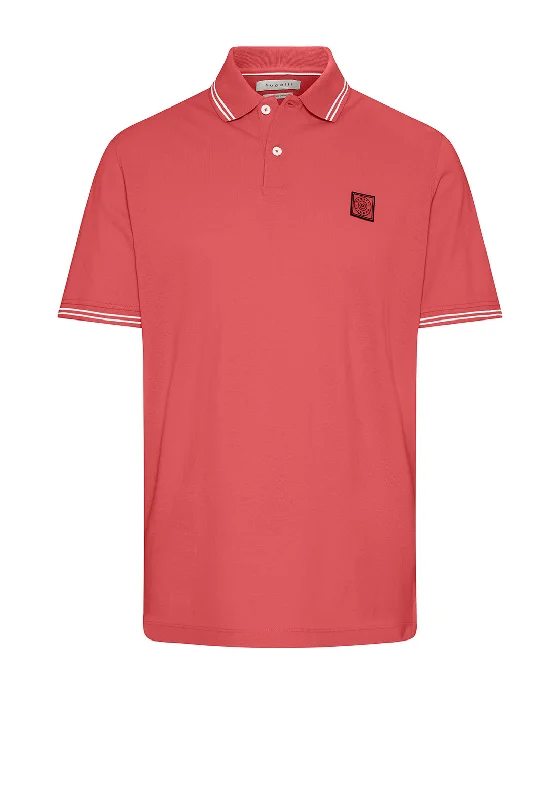 Bugatti Stripe Contrast Polo Shirt, Neon Pink