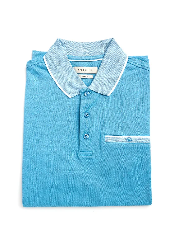 Bugatti Contrast Trim Polo Shirt, Sky Blue