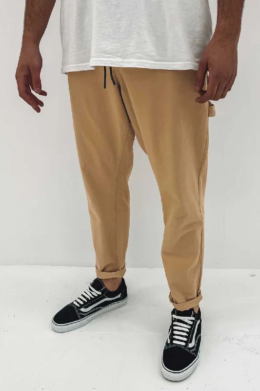 Dungaree Elastic Pant Latte