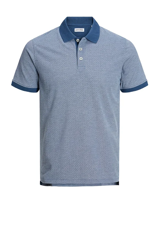 Jack & Jones Paulos Ditsy AOP Polo Shirt, Ensign Blue