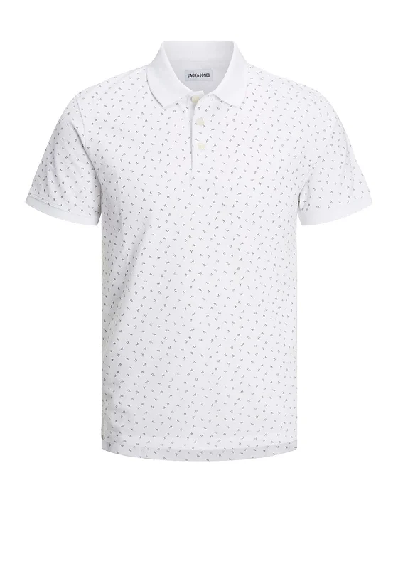 Jack & Jones Paulos Ditsy AOP Polo Shirt, White