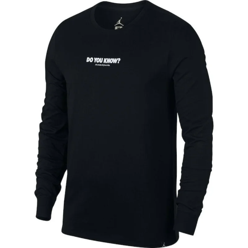 Nike Jordan Sportswear AJ 3 "Do you Know?" Long Sleeve Tee Black/White  943938-010 Men's