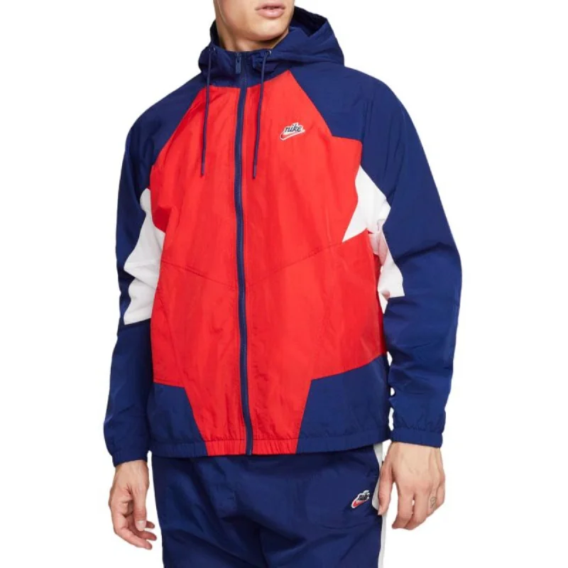 Nike Sportswear Heritage Windrunner Hooded Jacket Red/Blue  CJ4358-657 Men's