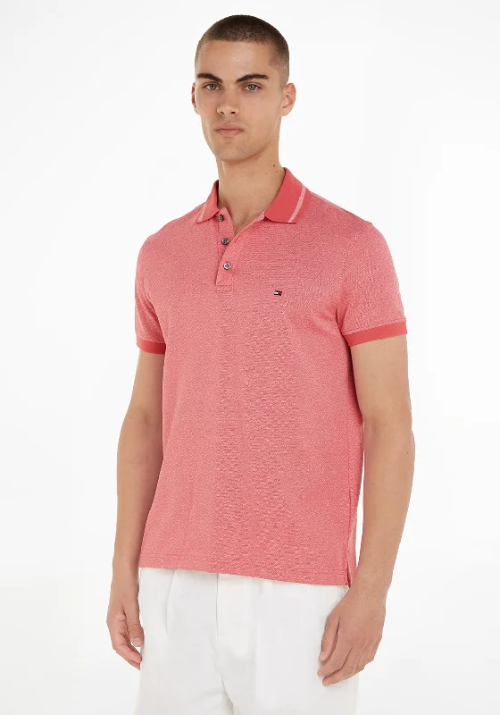 Tommy Hilfiger Pretwist Mouline Tipped Polo Shirt, Deep Crimson Fruit