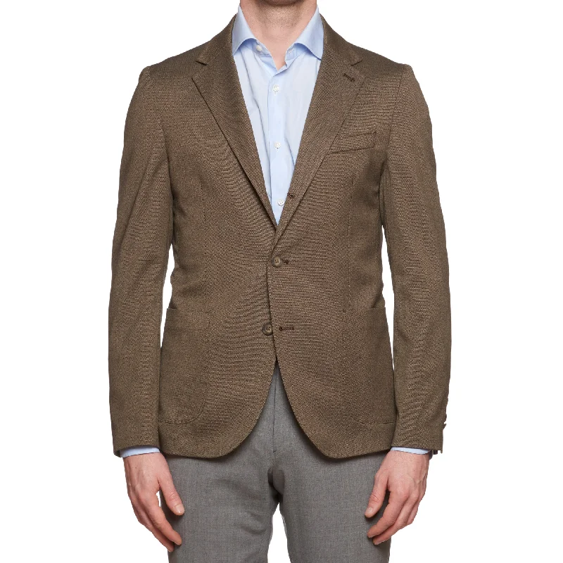 VINCENZO PALUMBO "Alfred" Tan Herringbone Wool Jacket EU 48 NEW US 36 Slim Fit