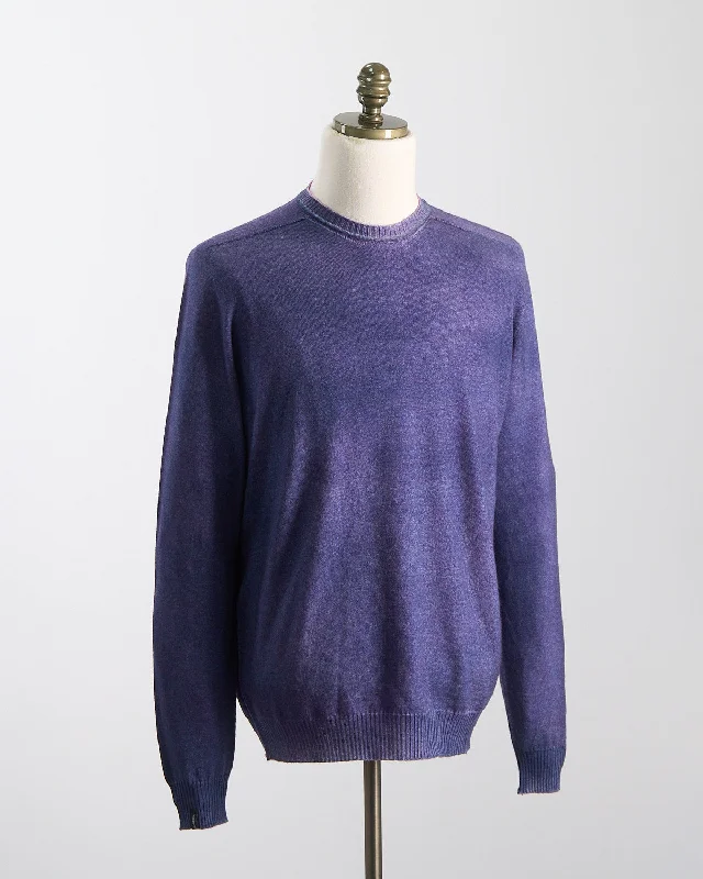 Reversable  Double Airbrush, 15 Gauge, 100% Merino,  Crewneck Sweater