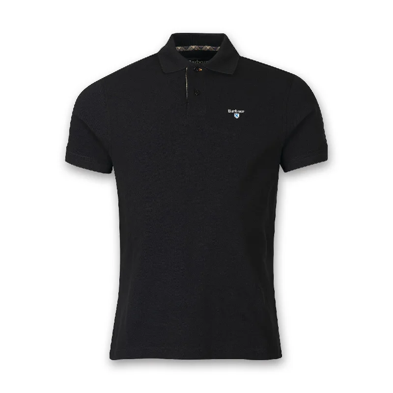 Barbour - Tartan Pique Polo Shirt in Black