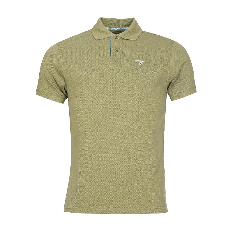 Barbour - Tartan Pique Polo Shirt in Light Moss