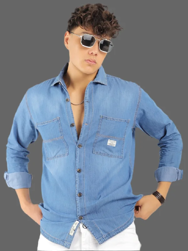 Cotswold Casual Light Blue Denim Shirt