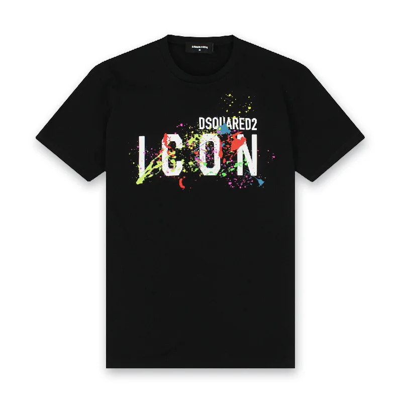 DSQUARED2 - Icon Splatter T-Shirt in Black