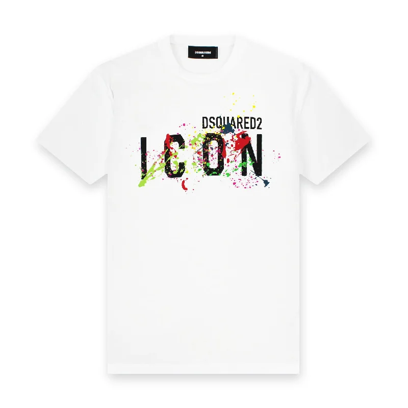 DSQUARED2 - Icon Splatter T-Shirt in White