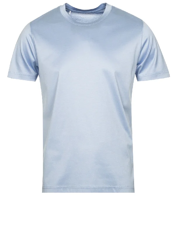 Filo Di Scozia Crew Neck T-Shirt Light Blue