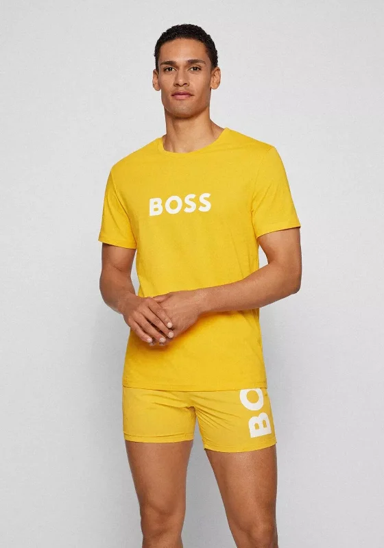 Hugo Boss Relaxed Fit Contrasting Logo T-Shirt, Yellow