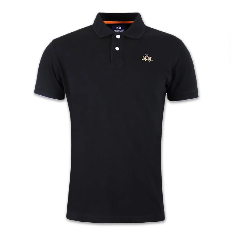 La Martina - Slim Fit Pique Polo Shirt in Black