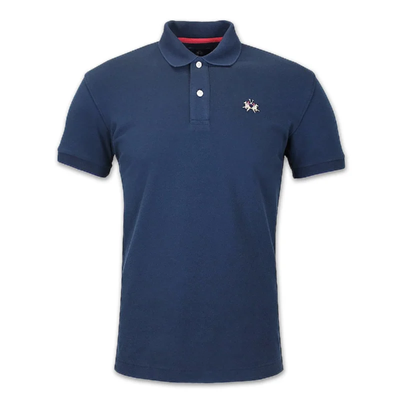 La Martina - Slim Fit Pique Polo Shirt in Navy