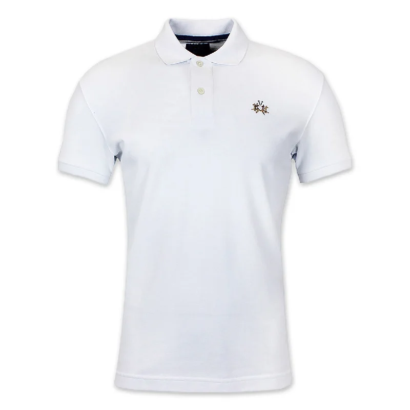 La Martina - Slim Fit Pique Polo Shirt in Optic White