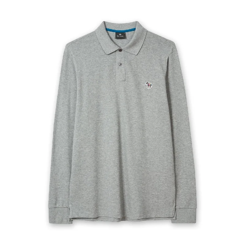 PS Paul Smith - Reg Fit LS Polo Shirt in Grey