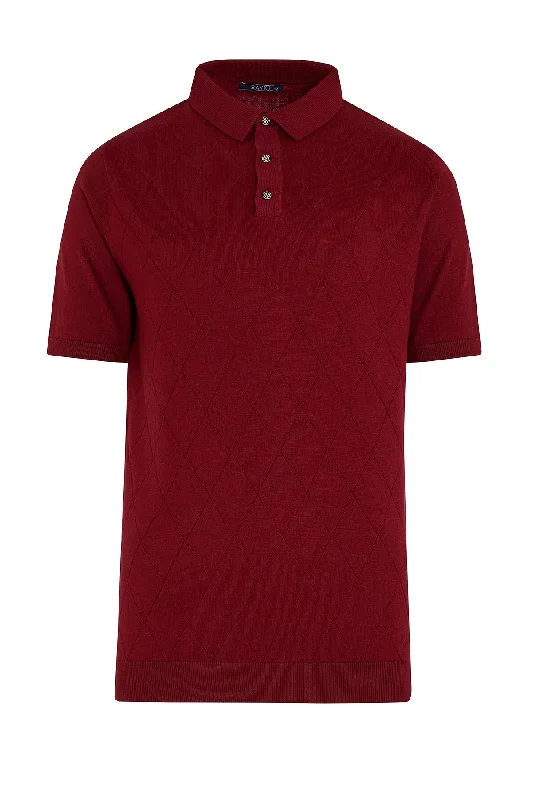 Regular Fit Light Burgundy Cotton Blend Polo T-Shirt